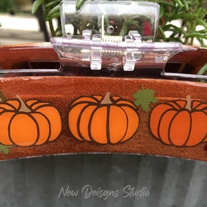Fall Hair Clip, Orange Pumpkin Hair Clip, Autumn Hair Claw,