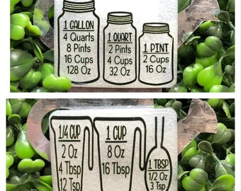 Set of Kitchen Measurement Magnets, Cooking Conversion Charts, Bridal Shower Gifts