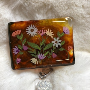 Floral Badge Reel, Floral Piano ID Holder, Surprise Song Inspired Magnet