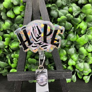 Zebra Hope Awareness Ribbon, Zebra Badge Reel, Awareness Badge Reels,