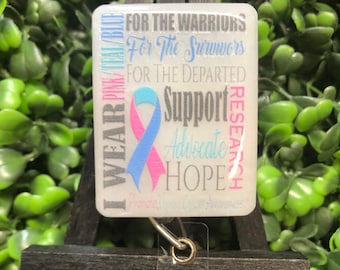 Thyroid Awareness ID Holder, Retractable Badge Reels, Endocrinologists Gift