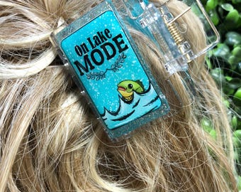 Lake Mode Hair Clip, Blue Summer Claw Accessory, Fish Barrette