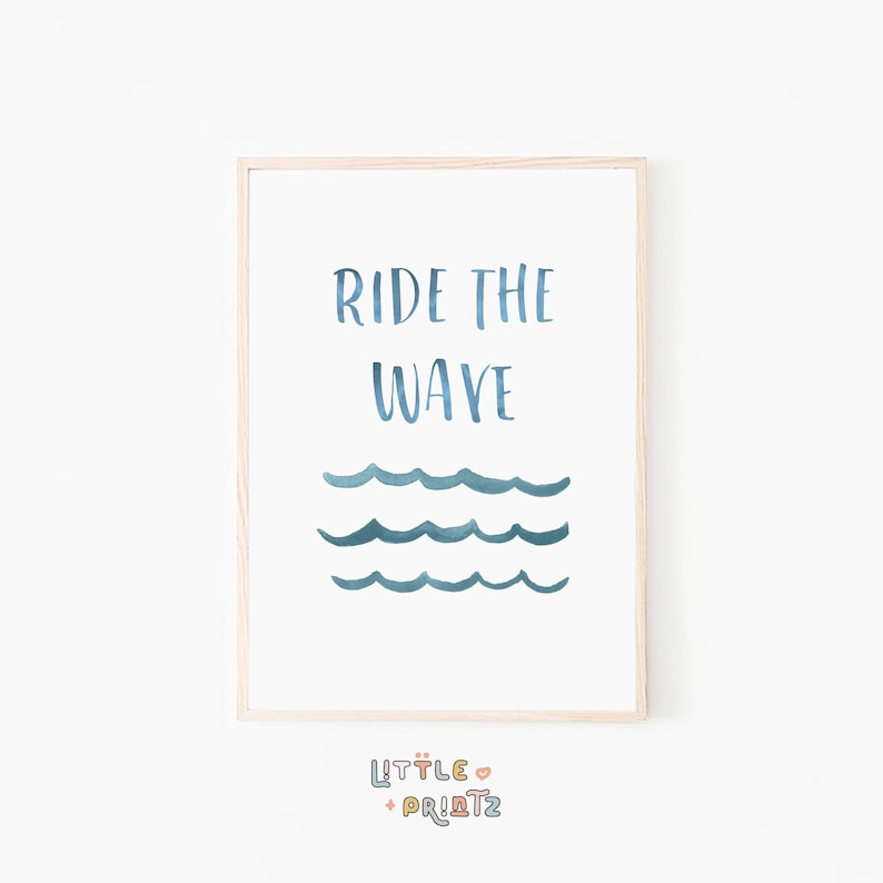 nursery print Ride the Wave Print Typography for kids