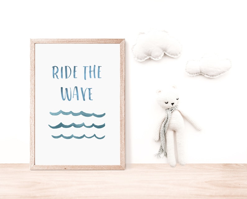 nursery print Ride the Wave Print Typography for kids