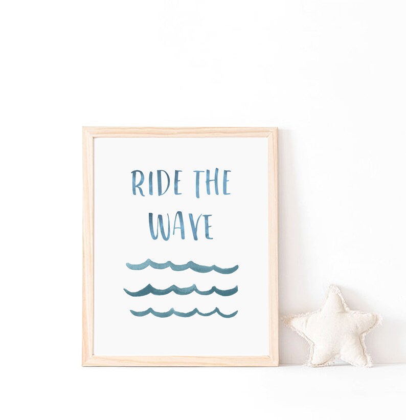 nursery print Ride the Wave Print Typography for kids