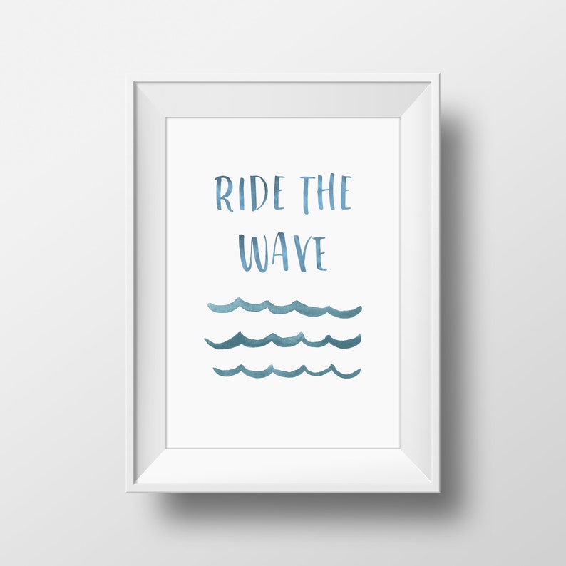 nursery print Ride the Wave Print Typography for kids