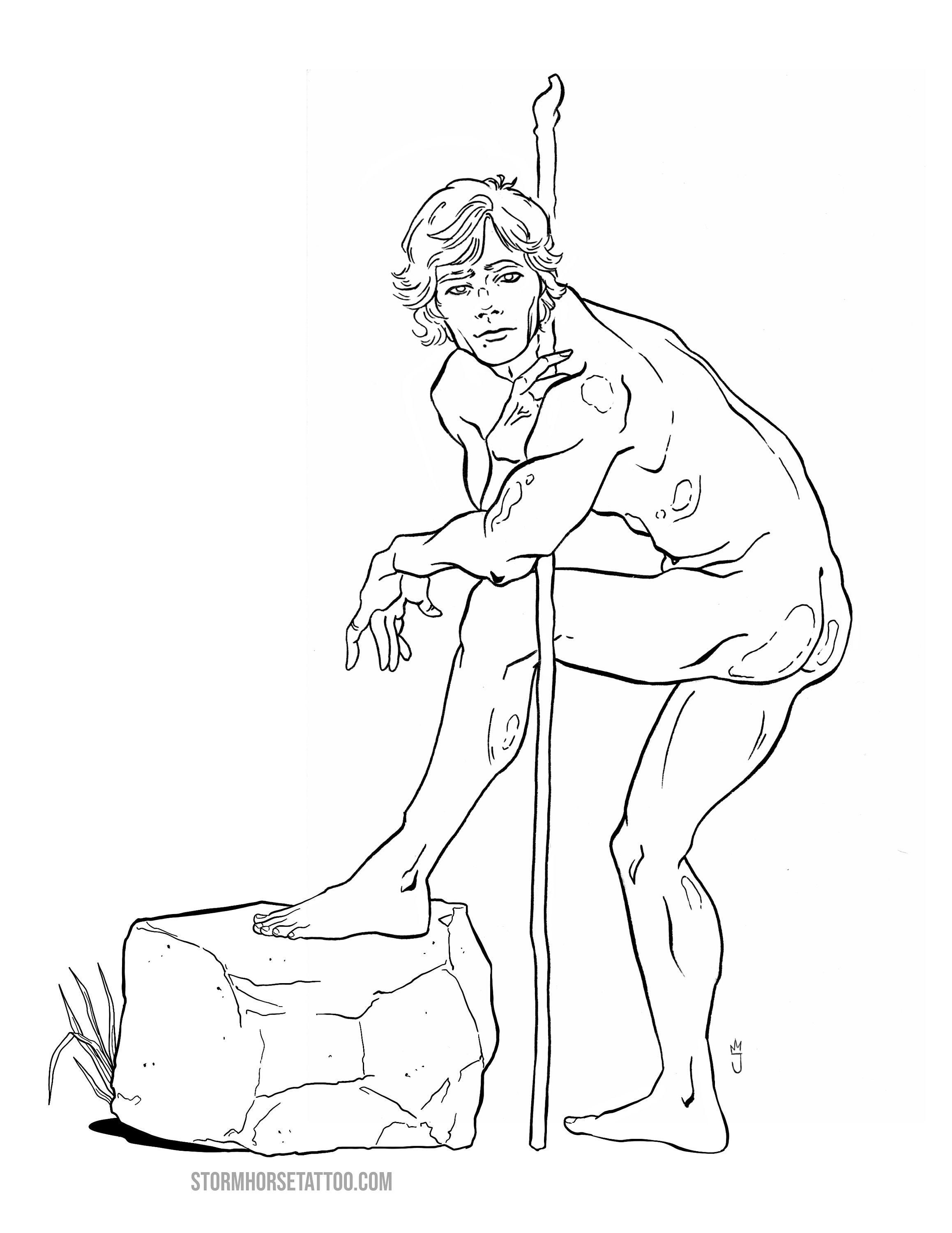 Luke Skywalker Colouring Page | Etsy