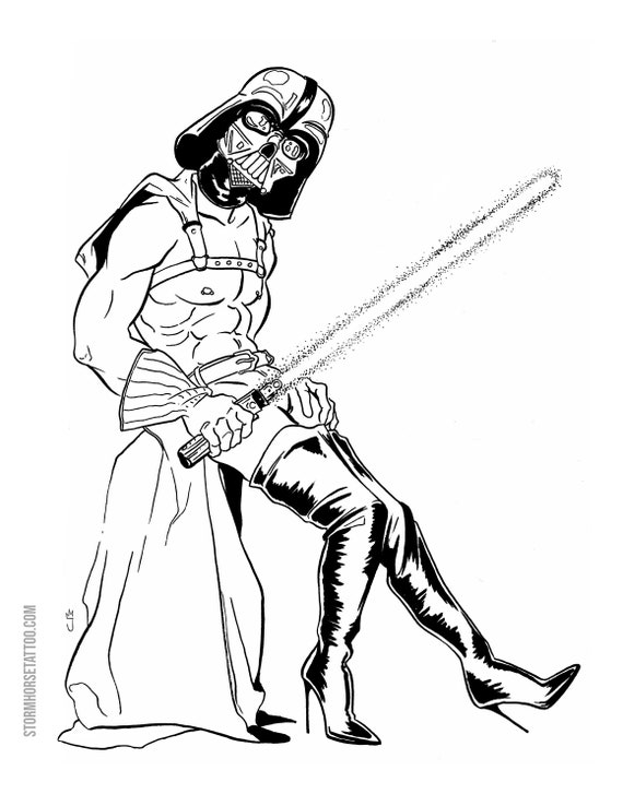 Darth Vader Colouring Page Etsy