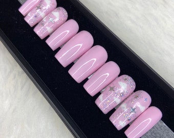 Baby Pink Fake Nails Etsy Baby Pink Fake Nails Etsy