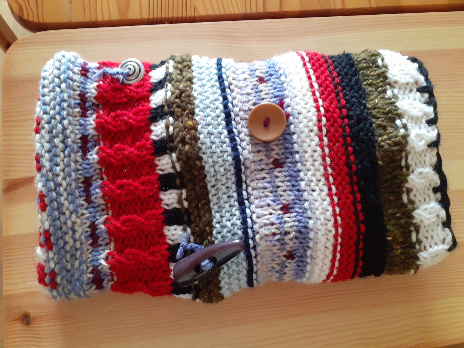 Hand knitted reversible twiddle muff for dementia and Etsy