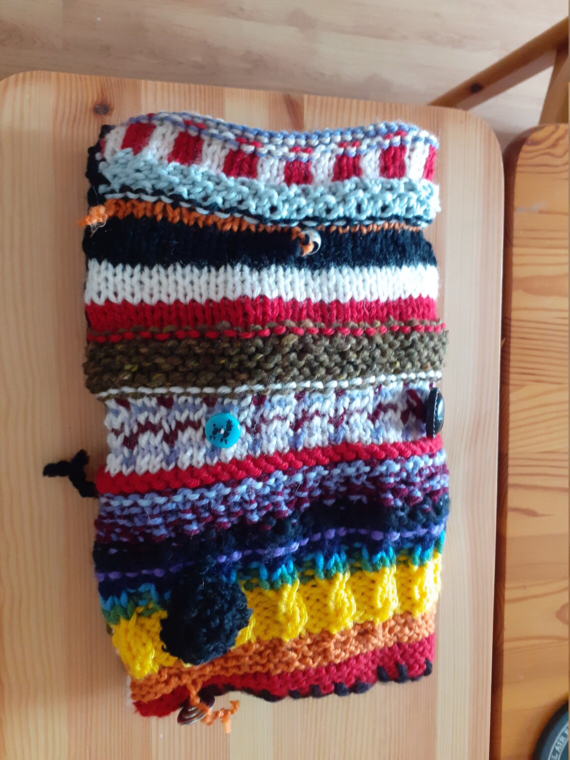 Hand knitted reversible twiddle muff for dementia and Etsy