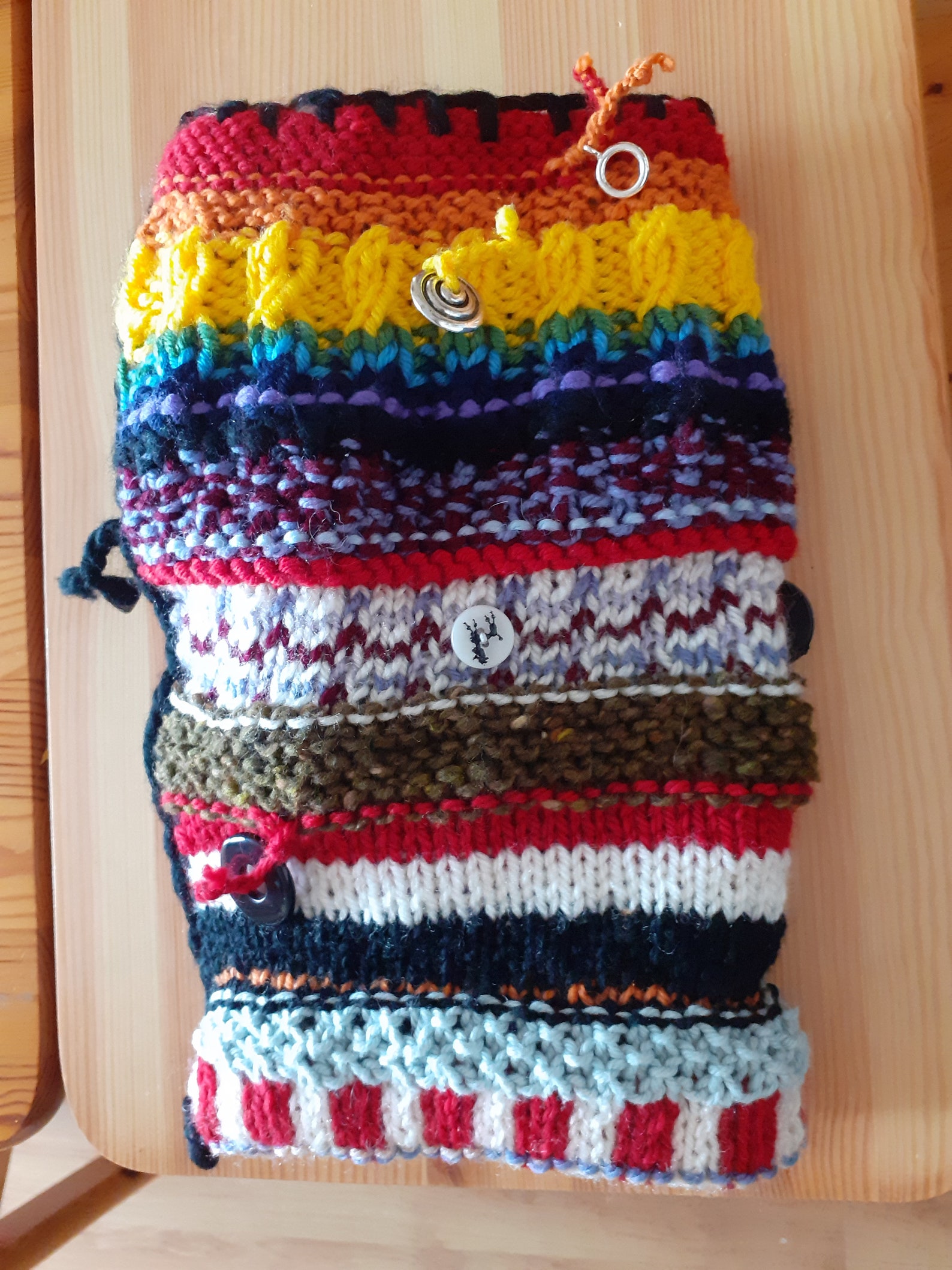 Hand knitted reversible twiddle muff for dementia and Etsy