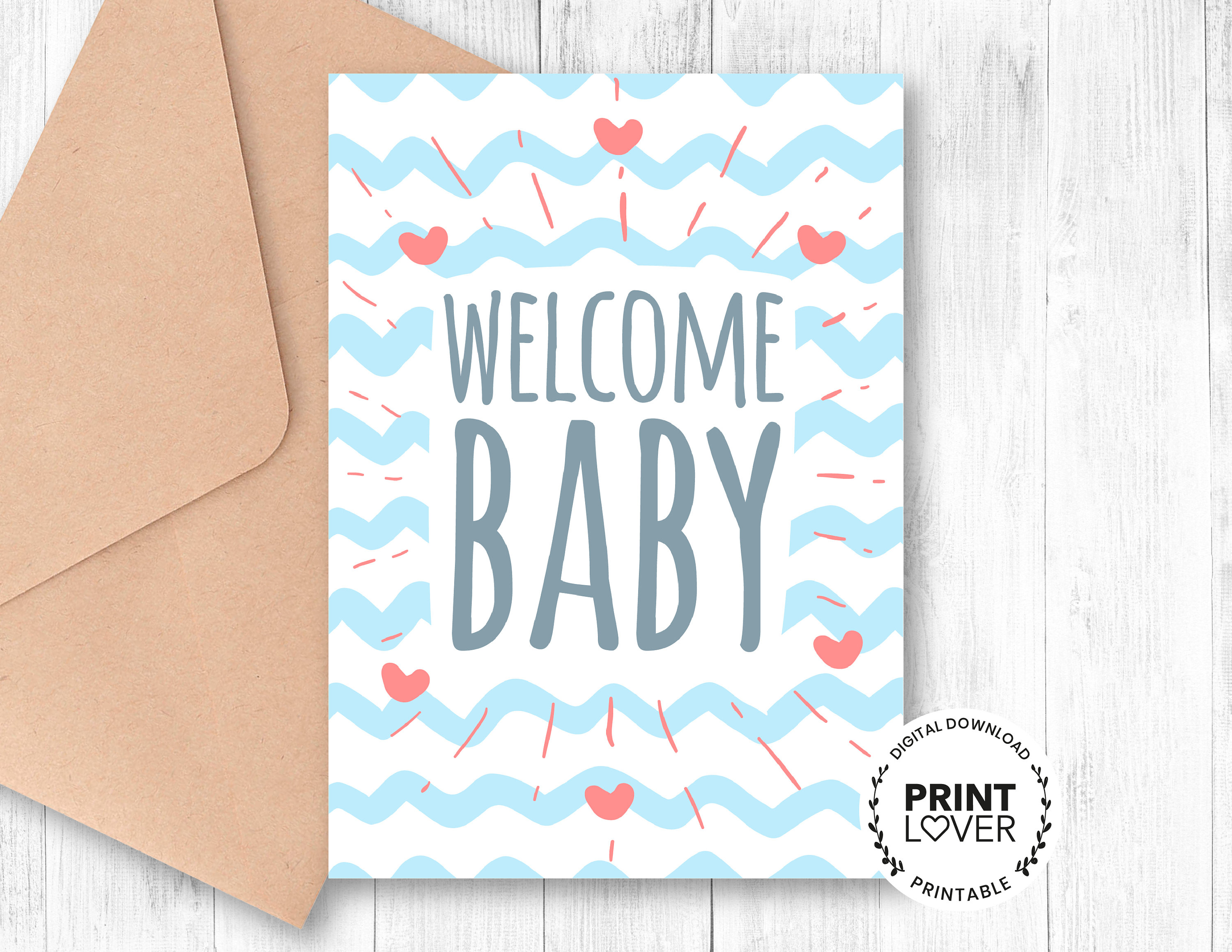 Welcome Baby Printable Card Etsy Welcome Baby Printable Card Etsy
