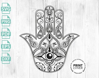 Hamsa Files Svg Pdf Eps Png Dxf | Etsy