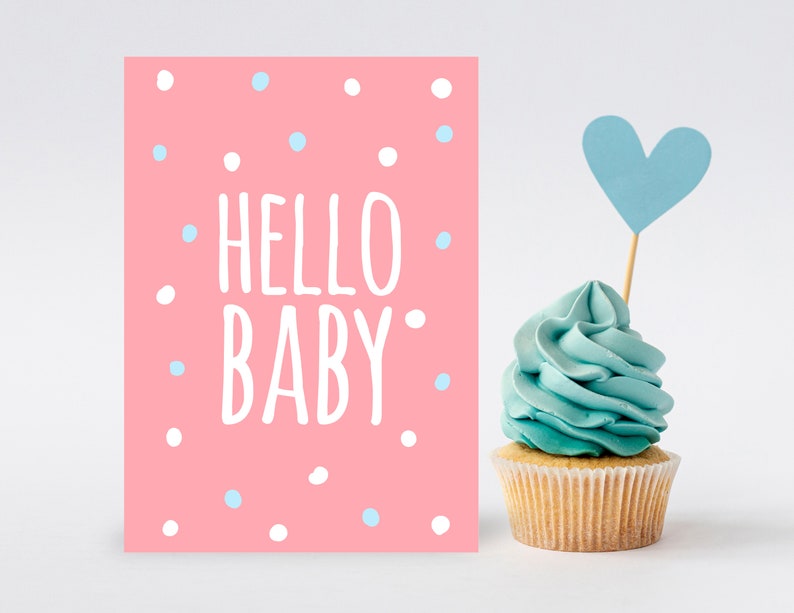Hello Baby Printable Card Etsy