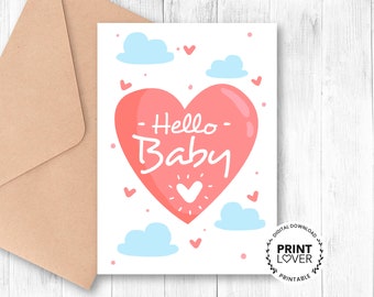 Hello baby, Printable Card