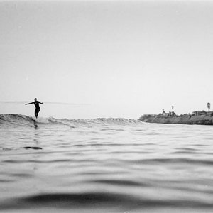 Hecho a mano película de 35 mm Gelatin Plata Impresión fotográfica de Santa Cruz Surfer