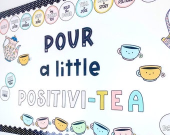 Kindness Matters Positivitea Bulletin Board Kit for Counseling Offices | Classroom Decor