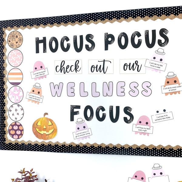 Halloween Hocus Pocus Bulletin Board Class Decor for Mental Health and Social Emotional Learning