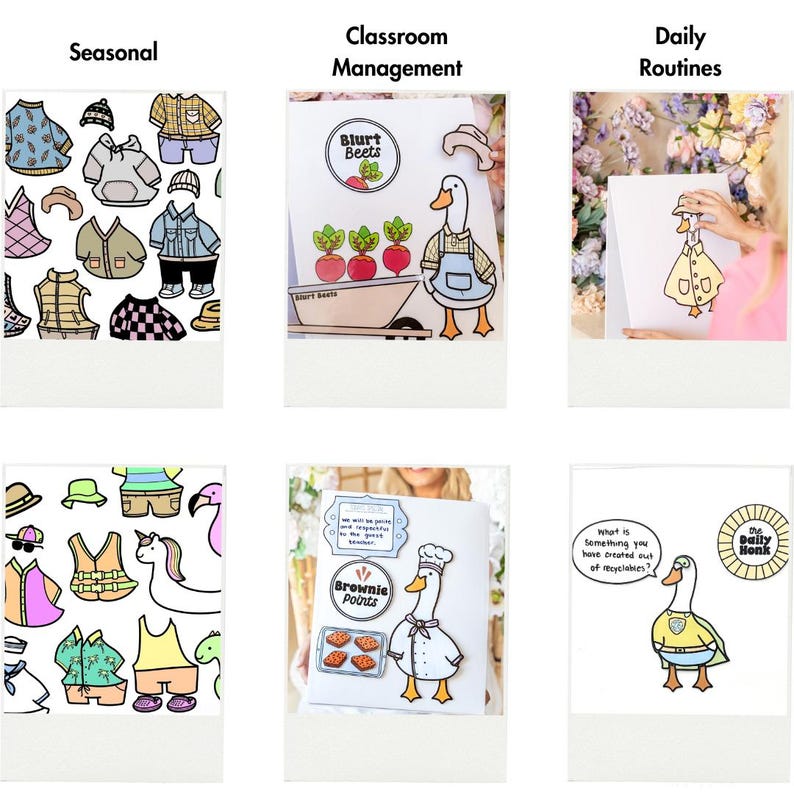 Silly Goose Bundle - Classroom Management - Class Mascot - Magnetic Porch Goose Template - Cute Back to School Bulletin Board Ideas image 4