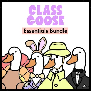Paquete de ganso divertido - Gestión del aula - Mascota de la clase - Plantilla magnética de ganso para el porche - Ideas lindas para el tablón de anuncios de regreso a clases