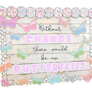 Without Change, There Would Be No Butterflies Bulletin Board | Growth Mindset Classroom Decor | Inspirational Classroom Spring Display
