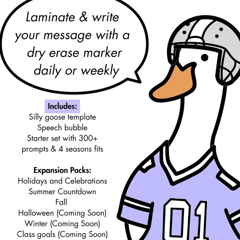 Silly Goose Bundle - Classroom Management - Class Mascot - Magnetic Porch Goose Template - Cute Back to School Bulletin Board Ideas image 2