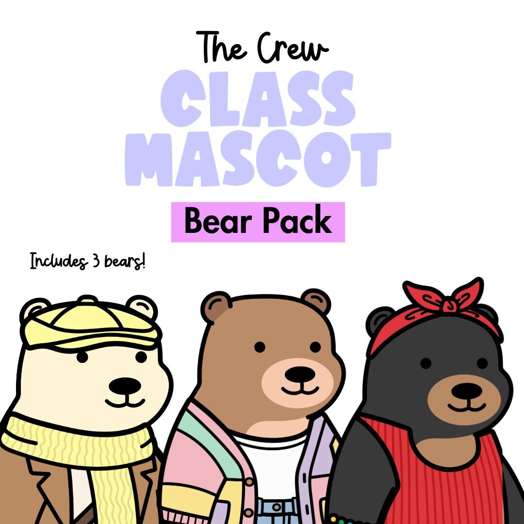 Bear Class Mascot - Cute Beary Lucky Printable Gifts for Kids - Class ...