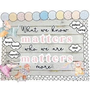 Inspirational Bulletin Board Classrooms | Counseling Office Decor | Character Trait Bulletin Board Ideas | SEL Class Decor