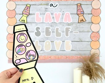 Décoration de club d'amour-propre | Kit de bulletin de classe lampe à lave groovy | Tableau d'affichage de la Saint-Valentin | Décorations de porte d'école