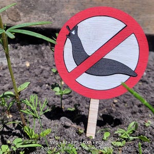 Funny Garden Pest Control Signs | Anti Snails and Slugs Warning | Digital Download | SVG File for Glowforge, LightBurn, xTool, Cricut, etc.