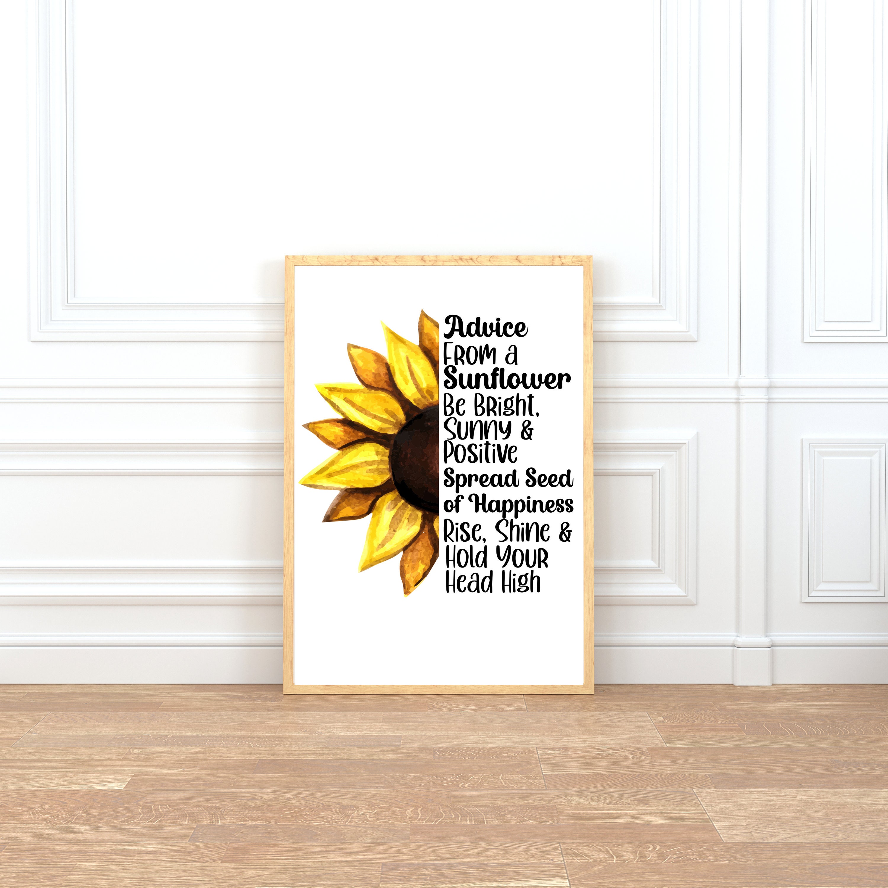 Advice From a Sunflower Motivational Print Wall Art JPG File Etsy UK