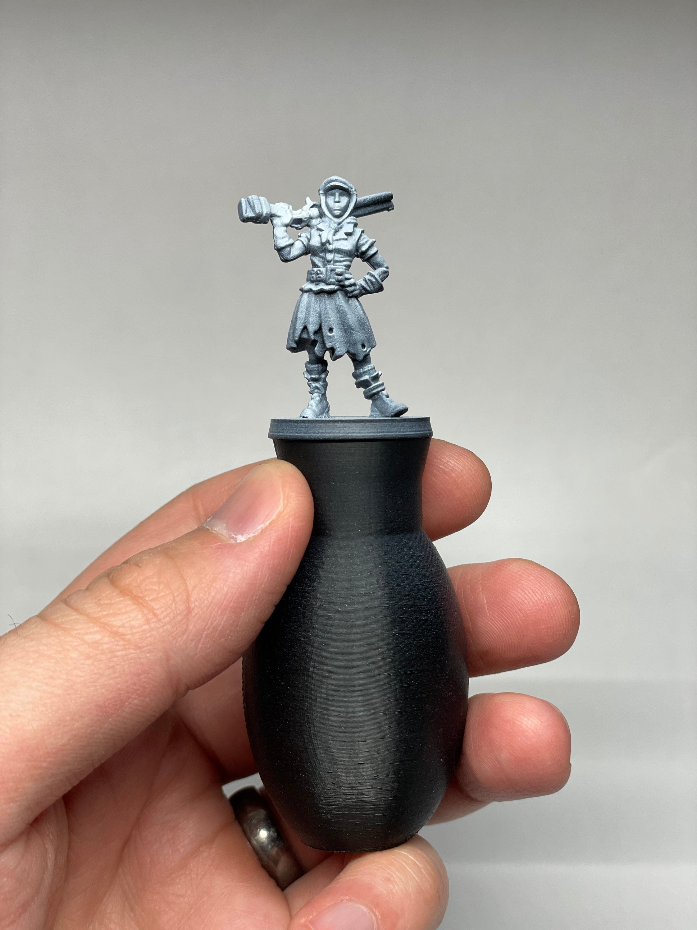 Miniature holder for Painting. (2) 3D Printed Silver (c) 