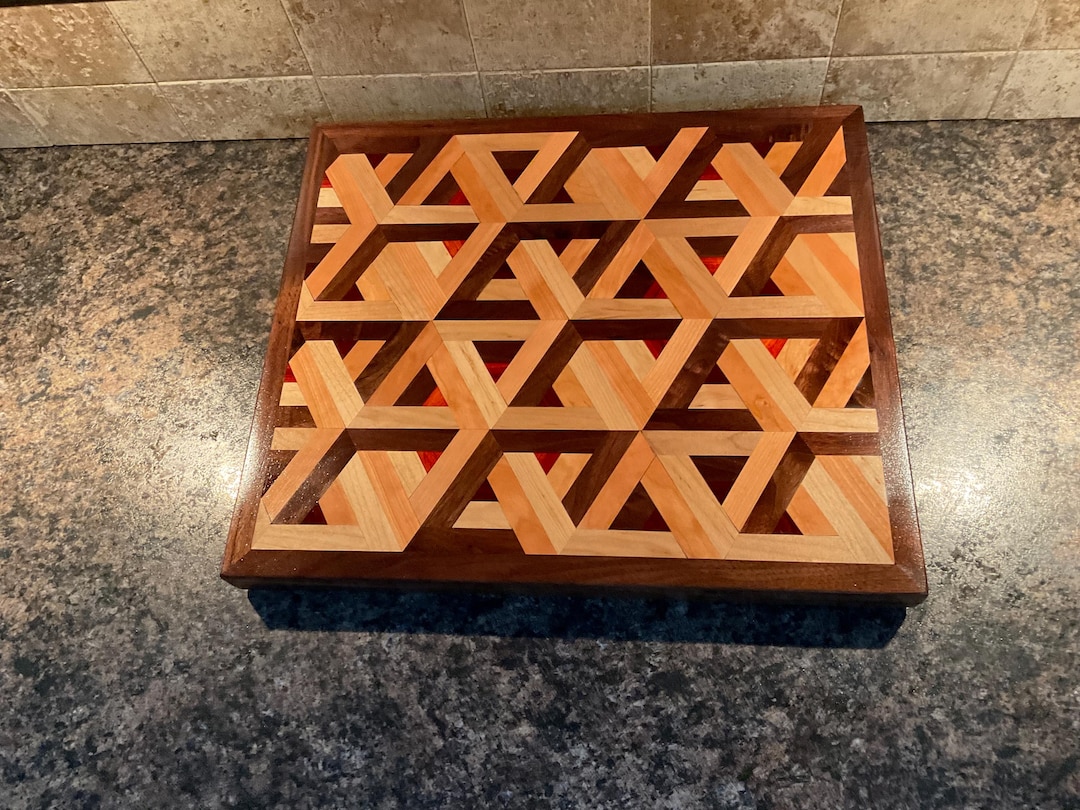 3D Interlocking Cubes Cutting Board - Etsy