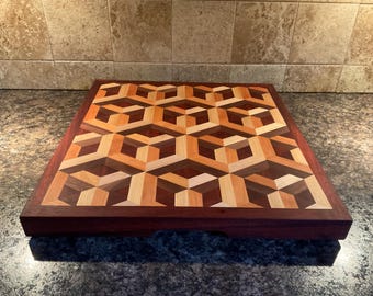 3D Cubes Endgrain Cutting Board - Etsy