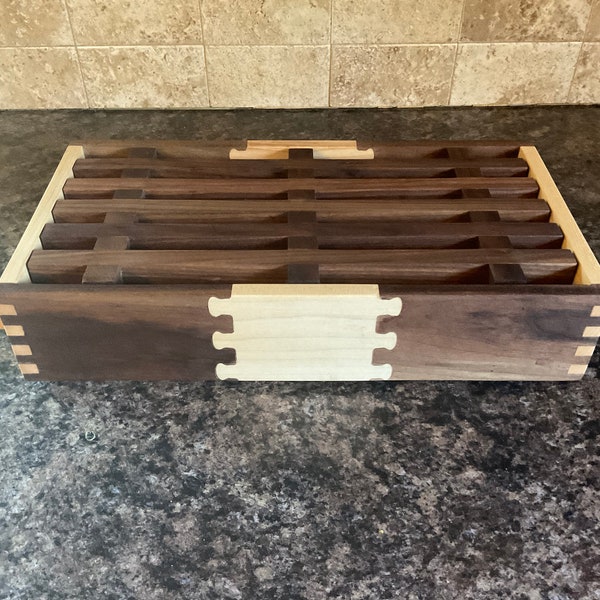 Double Sided Bread Cutting Board with Crumb Box