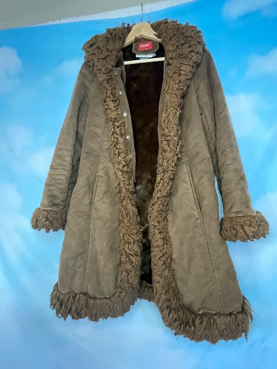 Faux fur brown Y2K coat