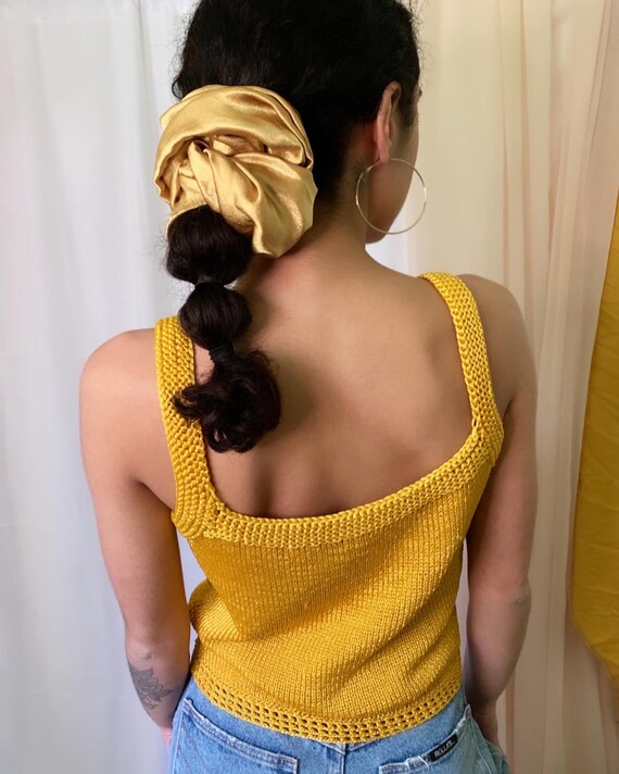Gold Crocheted Top - image 2
