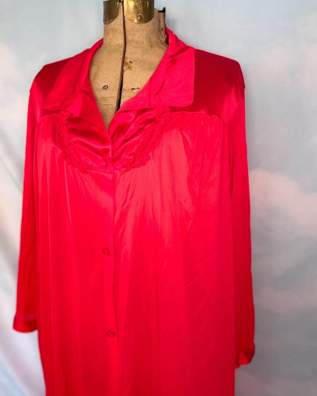 Vintage Vanity Fair Red Night Gown Robe - Etsy