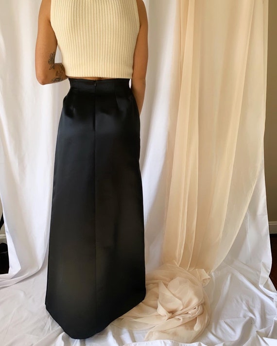Black Satin Maxi Skirt