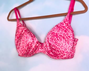 vintage pink cheetah print bra