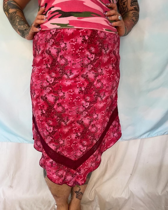 y2k plus size pink skirt