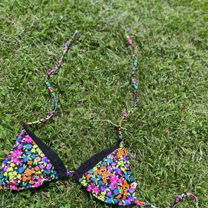 Vintage floral bikini top