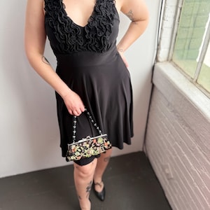 Stretchy black halter dress Vintage large women’s