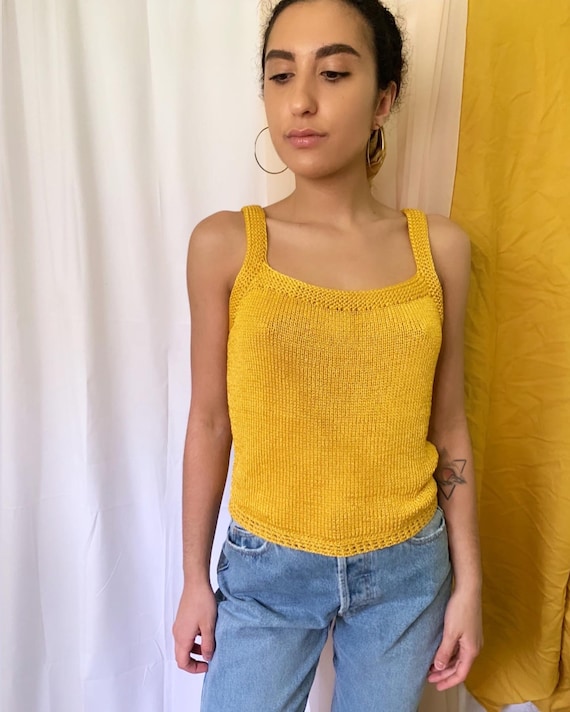 Gold Crocheted Top - image 1