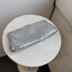 Y2K Silver Chainmail Clutch Evening Purse