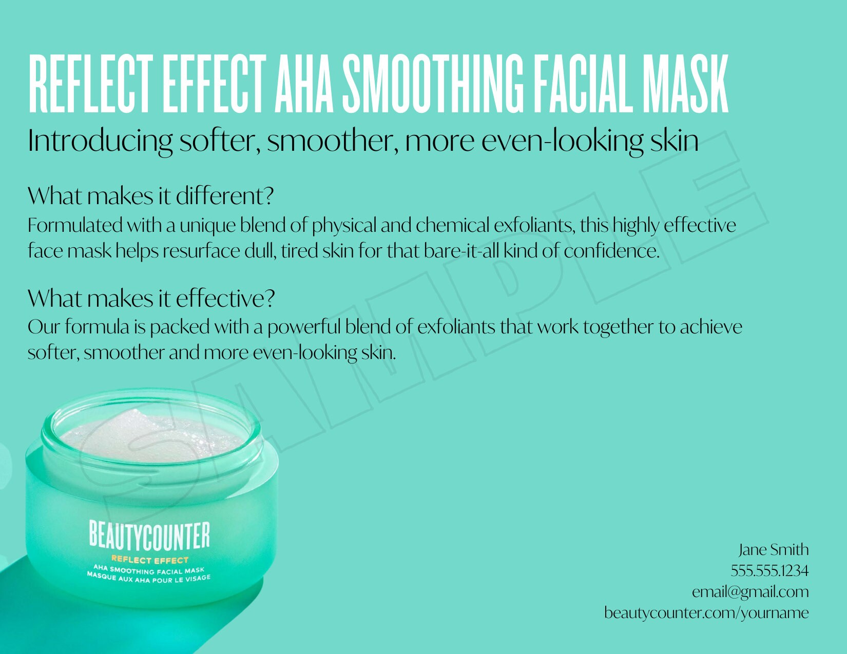 Beautycounter Reflect Effect Tip Card / Note Card Get That Reflect ...