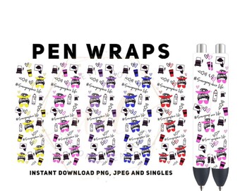 Pen Wraps ultra sonographer messy bun collage version 1. PNG. JPEG and plus SVG to custom it