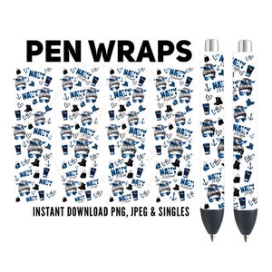 Pen Wraps US NAVY collage Navy, wife, mom and retired version 1, PNG and Jpeg