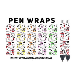Pen Wraps Phlebotomy life Collage version 2, grouped PNG. JPEG and singles Plus white and black bonus